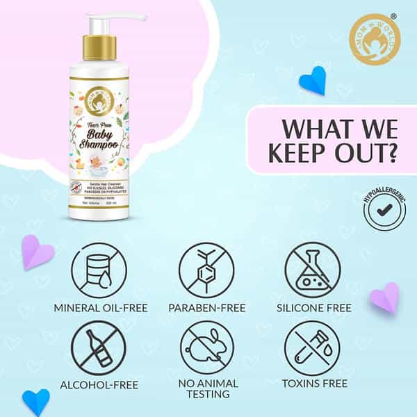 Mom & World Tear Free Baby Shampoo With Organic Moroccan Argan Oil And Oats Extract 200 Ml
