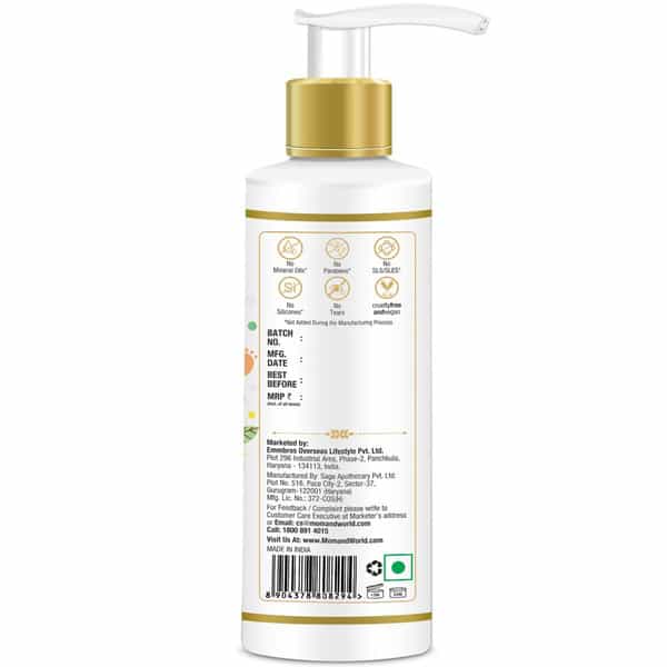 Mom & World Tear Free Baby Shampoo With Organic Moroccan Argan Oil And Oats Extract 200 Ml