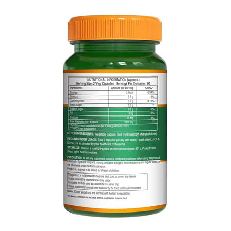 Pure Nutrition Saw Palmetto 1000mg Extract | 120 Vegan Capsules
