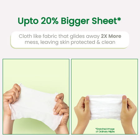 Mother Sparsh Plant Powered Natural Baby Wipes With 98% Water & Grapefruit Extract- 60 Pcs