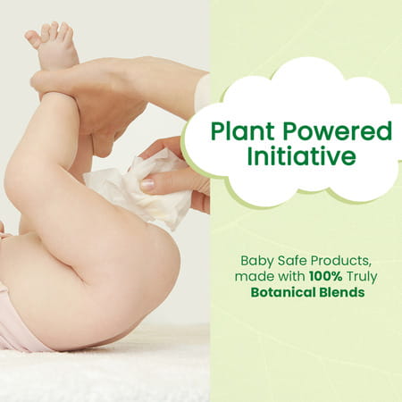 Mother Sparsh Plant Powered Natural Baby Wipes With 98% Water & Grapefruit Extract- 60 Pcs