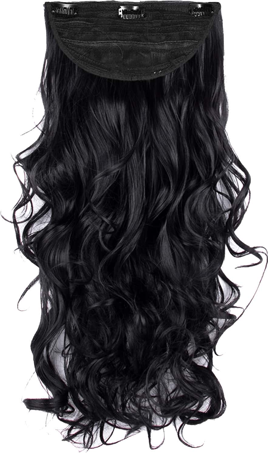 Streak Street Clip-In 24" Semi-Wavy Jet Black Hair Extensions