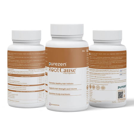Purezen Rootcause | Hair Health Supplement For Hair Strength & Scalp Support - 60 Capsules