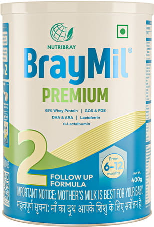 Braymil Premium 2 Infant Formula | Stage - 1 For 0 To 6 Months - 400 Gm
