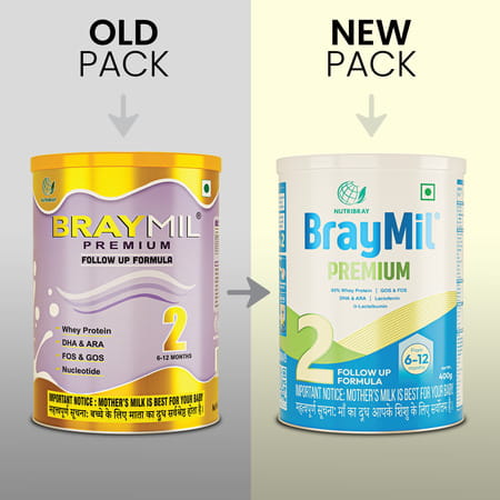 Braymil Premium 2 Infant Formula | Stage - 1 For 0 To 6 Months - 400 Gm