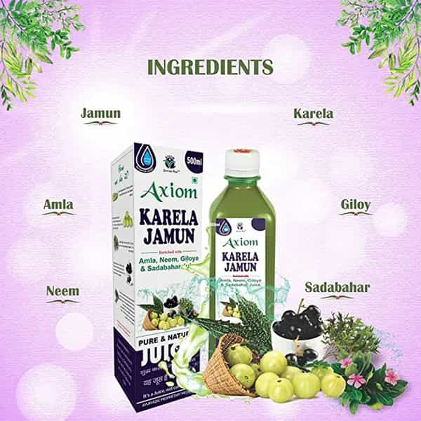 Axiom Karela Jamun Juice|Enriched With Neem|Karela|Jamun & Giloye- 500Ml
