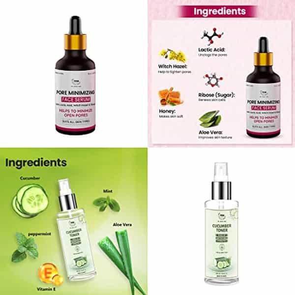 Tnw The Natural Wash Skincare Combo With Cucumber Toner & Pore Minimizing Face Serum