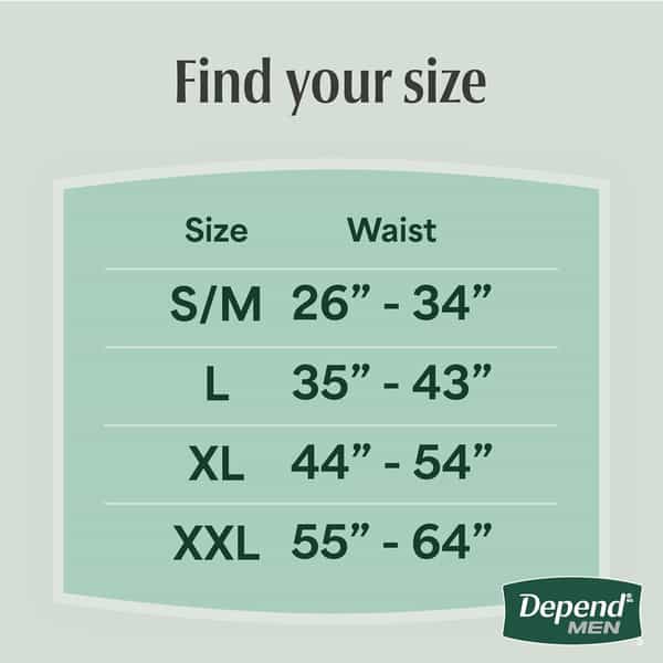 Depend Depend Fit-Flex Incontinence Underwear For Men| Maximum Absorbency| S/M| Grey 38N