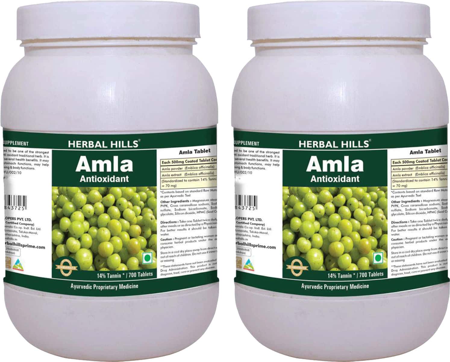Herbal Hills Amla 700 Tablets (Pack Of 2)