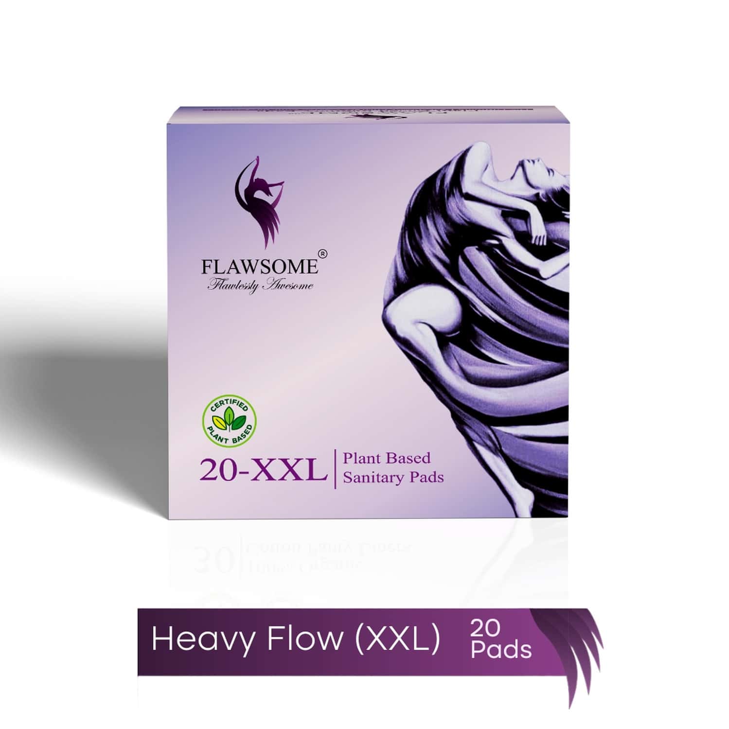 Flawsome Sensitive Sanitary Pads With Paper Disposal Pouches | No Chemicals | Size Xxl - 20n