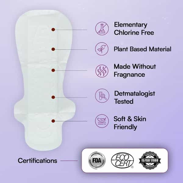 Flawsome Sensitive Sanitary Pads With Paper Disposal Pouches | No Chemicals | Size Xxl - 20N
