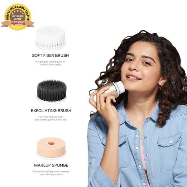 Lifelong Llm720 Rechargeable Face Cleaning Massager (Golden)