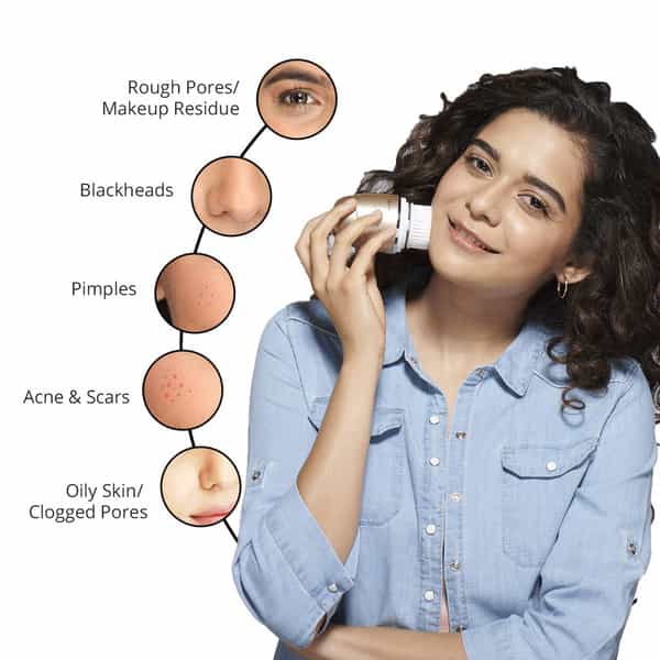 Lifelong Llm720 Rechargeable Face Cleaning Massager (Golden)