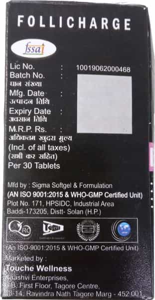 Follicharge Biotin 10000 Mcg 30 Tablets