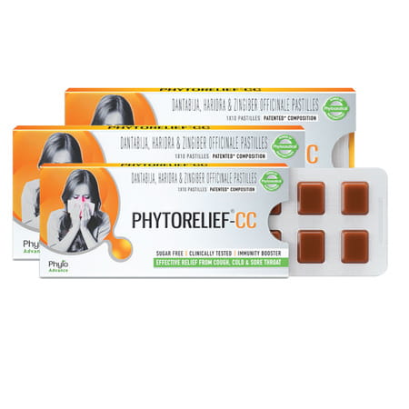 Phytorelief-Cc - Natural Immunity Booster Fights Viral Cough | Cold And Sore Throat - Pack Of 3