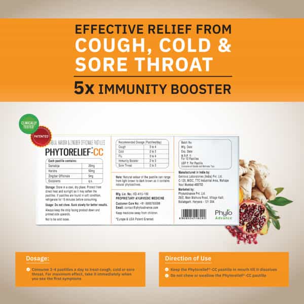 Phytorelief-Cc - Natural Immunity Booster Fights Viral Cough | Cold And Sore Throat - Pack Of 3