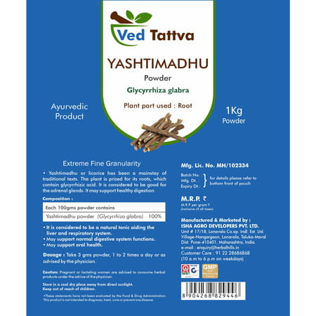 Ved Tattva Yashtimadhu Powder - 1 Kg (Pack Of 4)