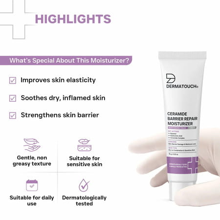 Dermatouch Ceramide Barrier Repair Moisturizer | Deep Hydration & Barrier Support | 15g