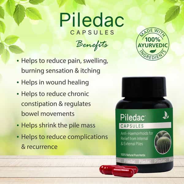 Piledac Capsules 30 Caps | Ayurvedic Piles Care Capsules | Pack Of 1