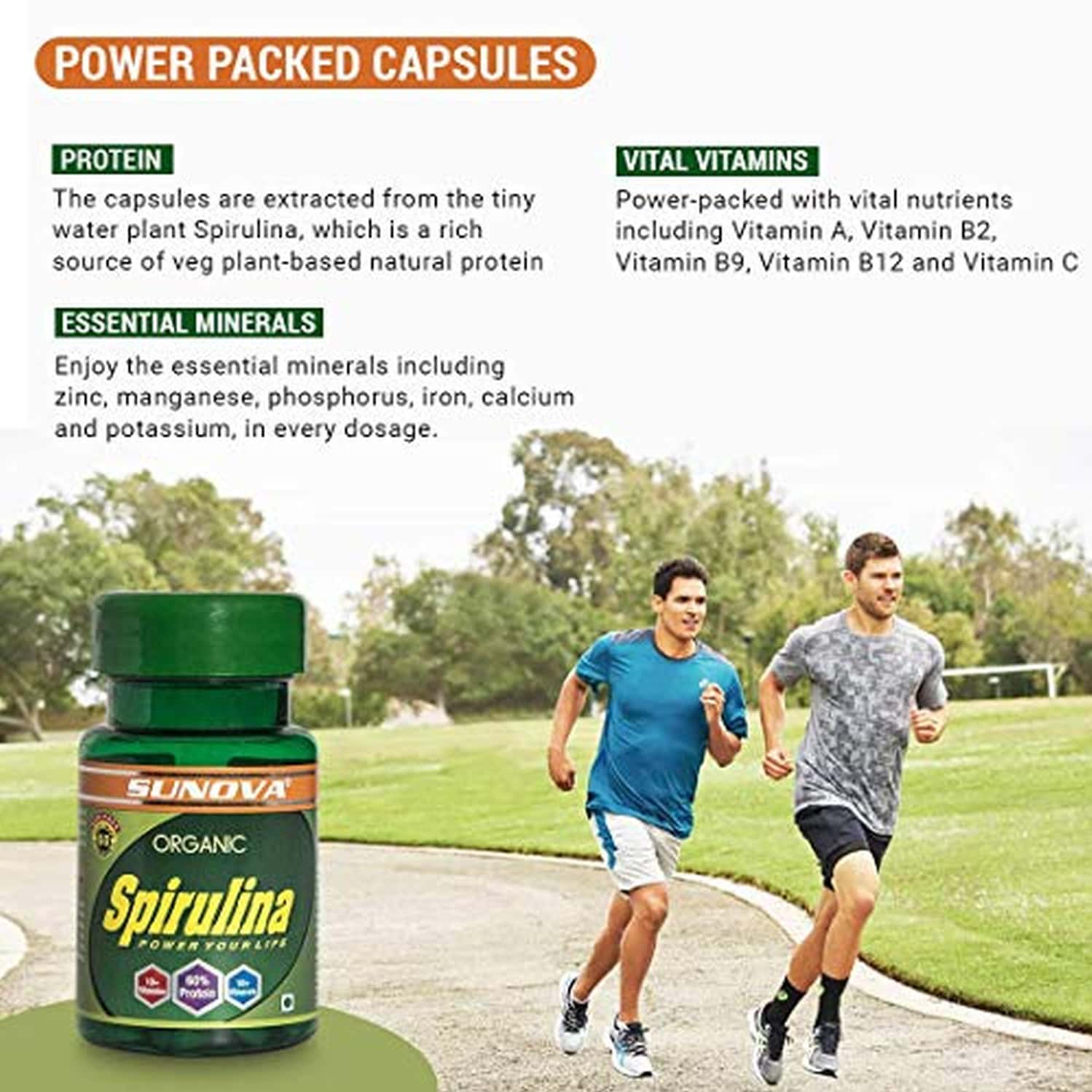 Buy SUNOVA ORGANIC SPIRULINA CAPSULE (500 MG) Online & Get Upto 60 OFF