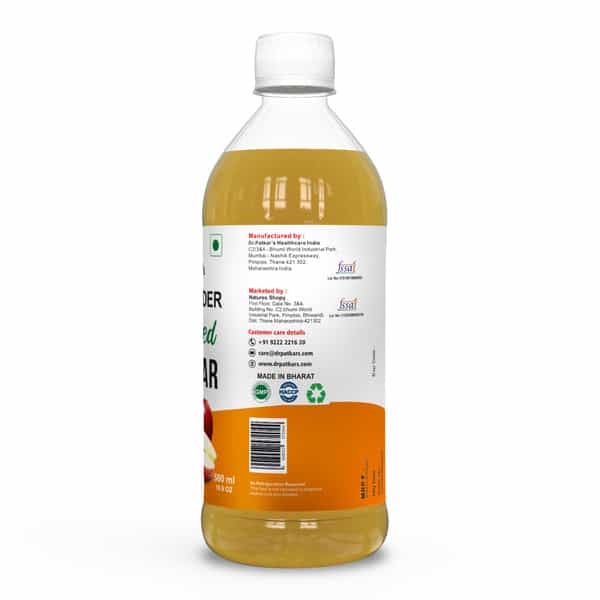 Dr. Patkar's 100% Natural Apple Cider Vinegar Best For Cooking And Salad Dressing 500Ml