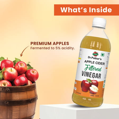 Dr. Patkar'S 100% Natural Apple Cider Vinegar Best For Cooking And Salad Dressing 500ml