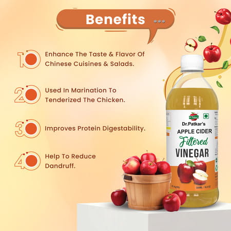Dr. Patkar'S 100% Natural Apple Cider Vinegar Best For Cooking And Salad Dressing 500ml