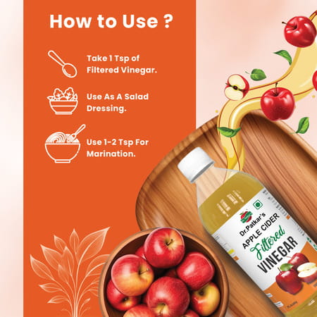 Dr. Patkar'S 100% Natural Apple Cider Vinegar Best For Cooking And Salad Dressing 500ml
