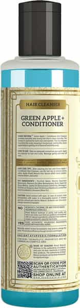 Khadi Natural Green Apple + Conditioner Hair Cleanser 210 Ml