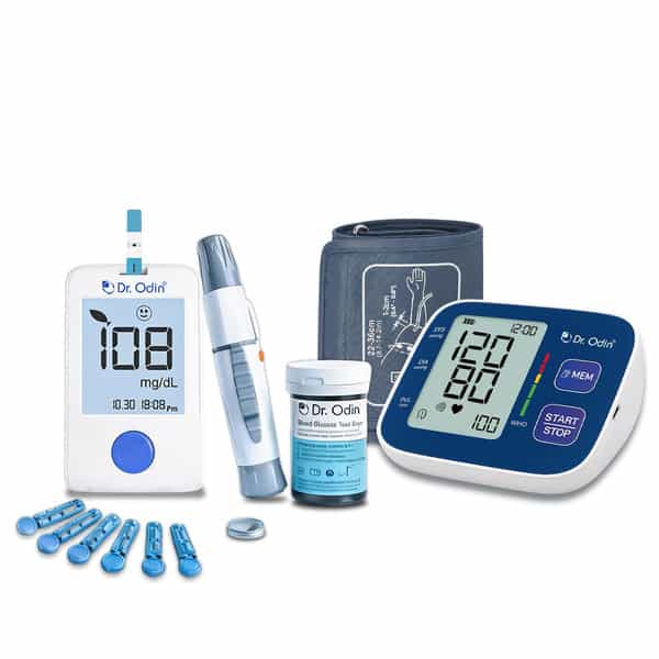 Dr. Odin Combo Of Obp106 Blood Pressure Monitor And Gls 73 Glucometer Kit Pack-25