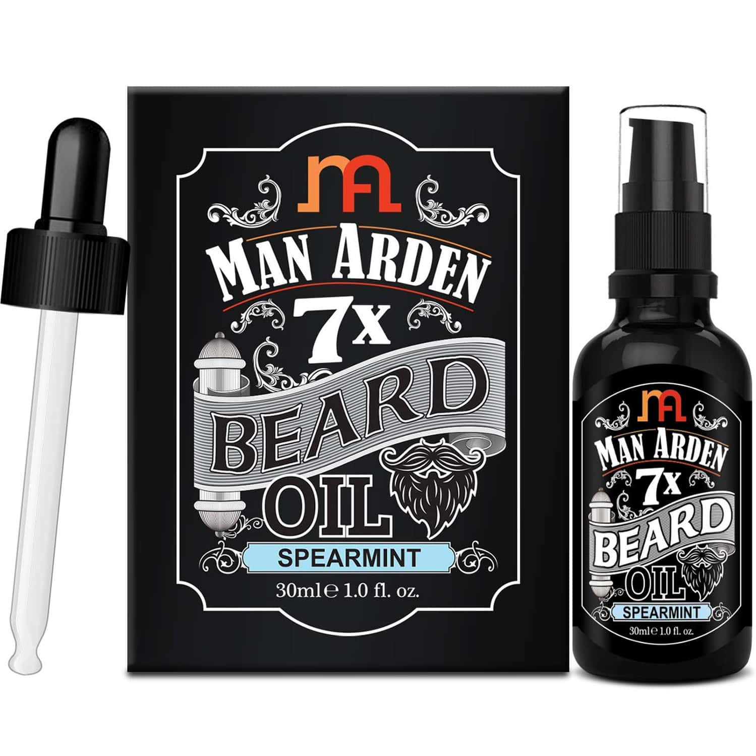 Man Arden 7x Beard Oil 30ml (Spearmint) - 7 Premium Oils Supports Beard Growth & Nourishment