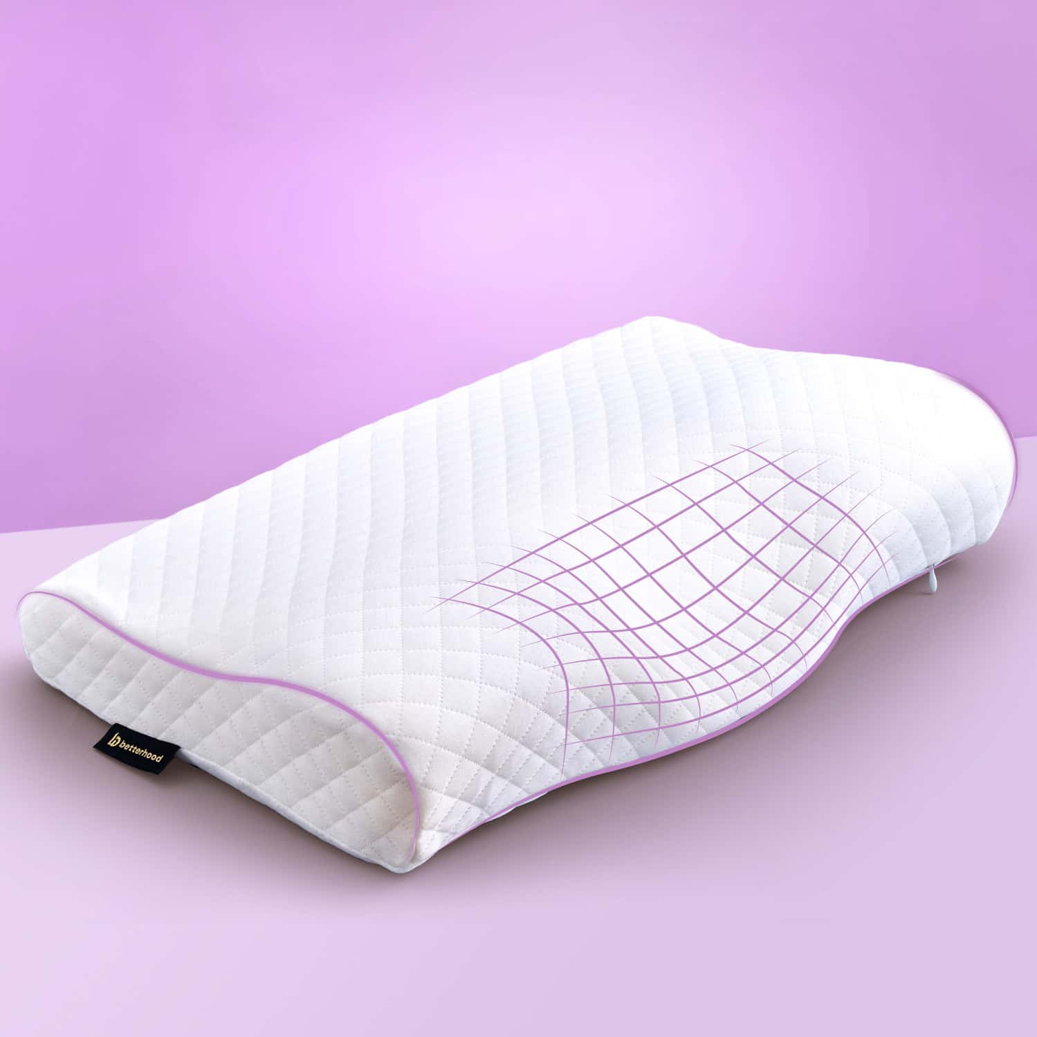Betterhood White Memory Foam Ergonomic Contour Cervical Sleep Pillow