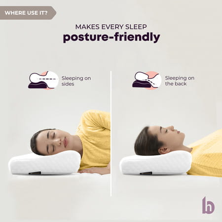 Betterhood White Memory Foam Ergonomic Contour Cervical Sleep Pillow