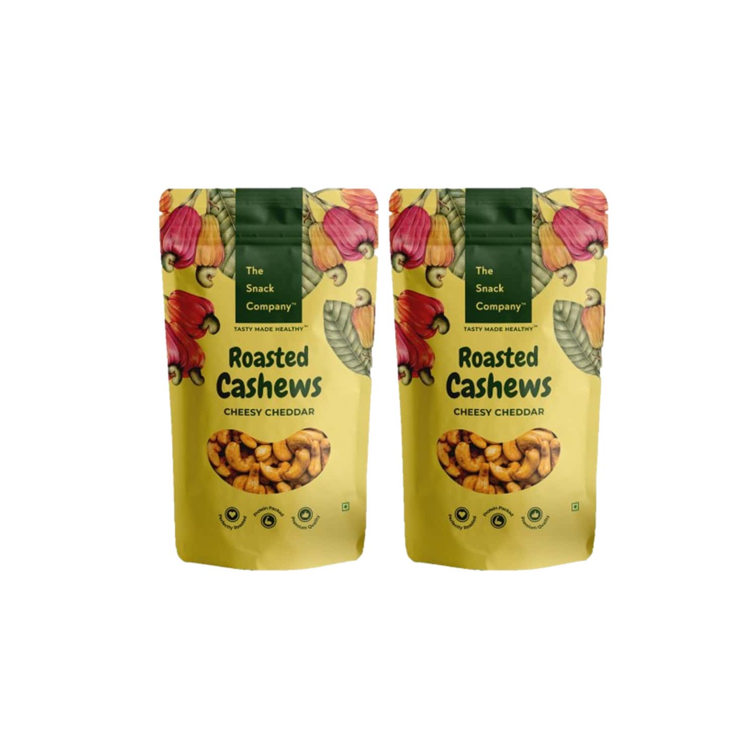 The Snack Company Roasted Cashews - Cheesy Cheddar 125g X Pack Of 2