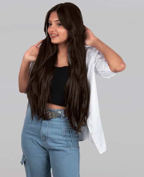 Streak Street Clip-In 24" Dark Brown Straight Hair Extensions