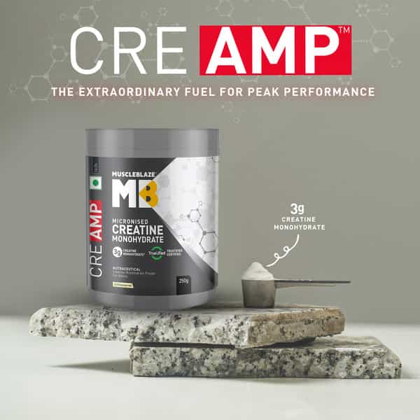Muscleblaze Micronised Creatine Monohydrate Creamp Powder | Unflavoured (80 Servings | 250G)