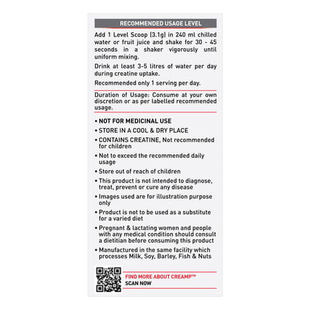 Muscleblaze Micronised Creatine Monohydrate Creamp Powder | Unflavoured (80 Servings | 250G)