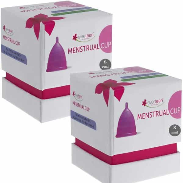 Everteen Small Menstrual Cup For Periods In Women - 2 Packs (23Ml Capacity Each)