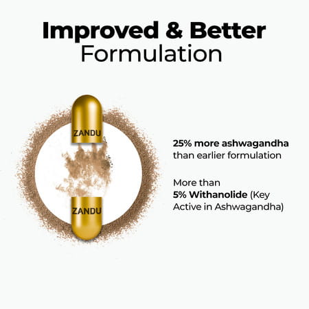 Zandu Ashwagandha Gold Plus | Reduces Stress | Increases Stamina | Enhances Immunity 60 Capsules