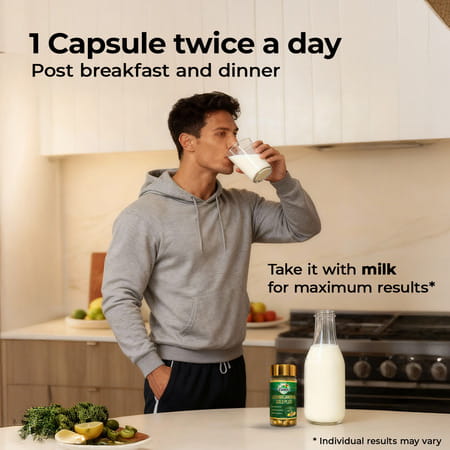 Zandu Ashwagandha Gold Plus | Reduces Stress | Increases Stamina | Enhances Immunity 60 Capsules