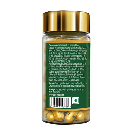 Zandu Ashwagandha Gold Plus | Reduces Stress | Increases Stamina | Enhances Immunity 60 Capsules