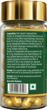 Zandu Ashwagandha Gold Plus | Reduces Stress | Increases Stamina | Enhances Immunity 60 Capsules