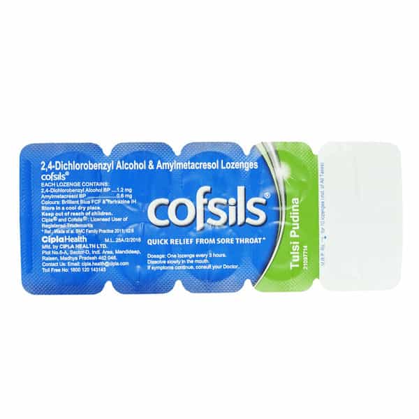 Cofsils Tulsi Pudina Strip Of 10 Lozenges