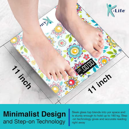 K-Life Ws-108 Digital Body Weight Machine For Home | High Precision Weighing Scale | 180kg Capacity