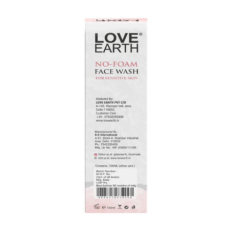 Love Earth No Foam Face Wash For Normal To Sensitive Skin