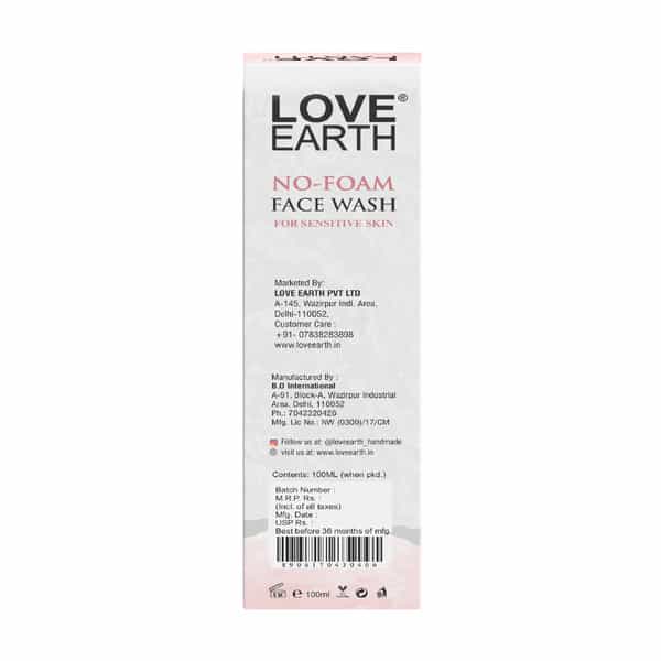 Love Earth No Foam Face Wash For Normal To Sensitive Skin