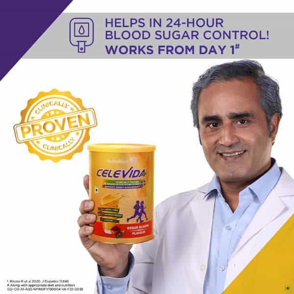 Celevida Nutrition Drink For Diabetes Care & Immunity Support Kesar Elaichi | 400G | Tin
