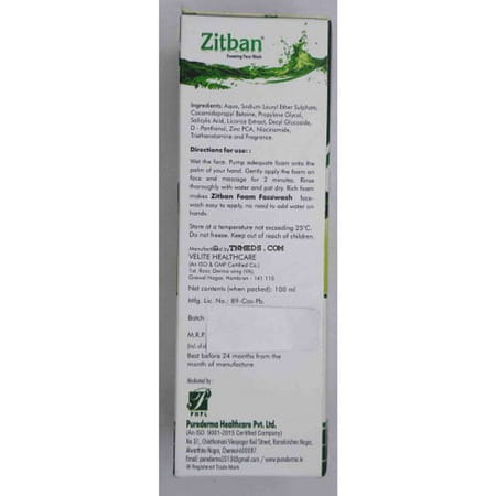 Zitban Foaming Face Wash For Acne-Prone Skin - 100ml
