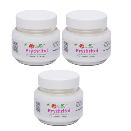 So Sweet Erythritol Powder 200gm Sugar Free 100% Natural Sweetener For Diabetes (Pack Of 3)