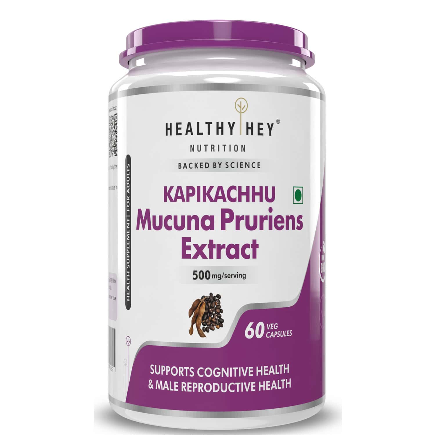 Healthyhey Nutrition Kapikachhu - Mucuna Pruriens Extract - 60 Veg. Caps